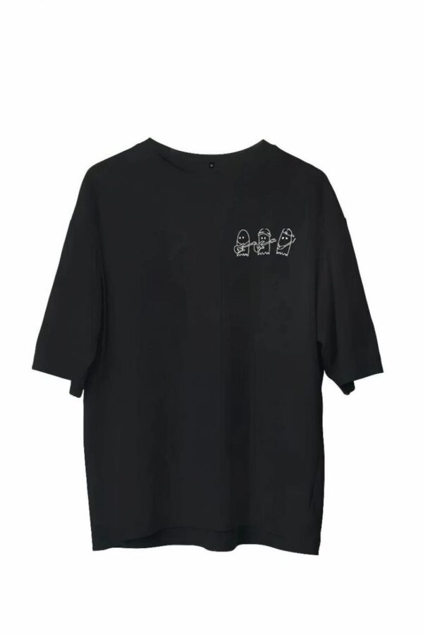 Erkek Baskılı T-Shirt Kısa Kol Bisiklet Yaka Regular Fit Rahat Kalıp Günlük Tişört - Siyah
