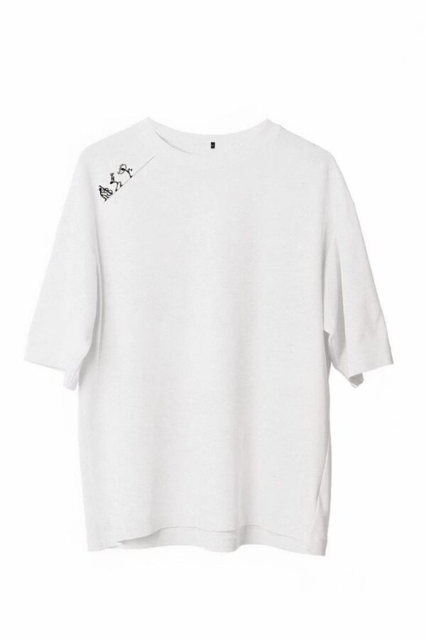 Erkek Baskılı T-Shirt Kısa Kol Bisiklet Yaka Regular Fit Rahat Kalıp Günlük Tişört - Beyaz