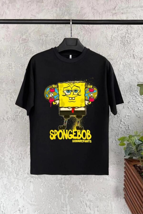 Bisiklet Yaka Kısa Kol Çocuk Baskılı T-Shirt - Siyah