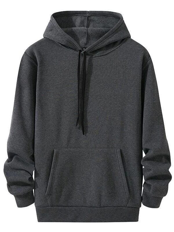 Kadın Kapüşonlu Kanguru Cepli 3 İplik Pamuklu Oversize Hoodie Sweatshirt - Füme