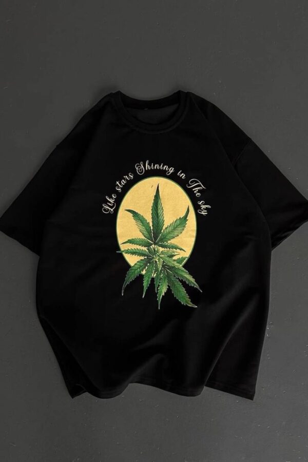 Erkek Baskılı T-Shirt Kısa Kol Bisiklet Yaka Regular Fit Yazlık Tişört - SiyahSiyah