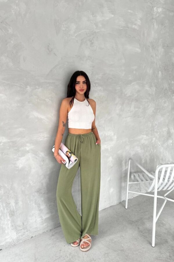 Kadın Ayrobin Oversize Kadın Pantolon - Mint Yeşili