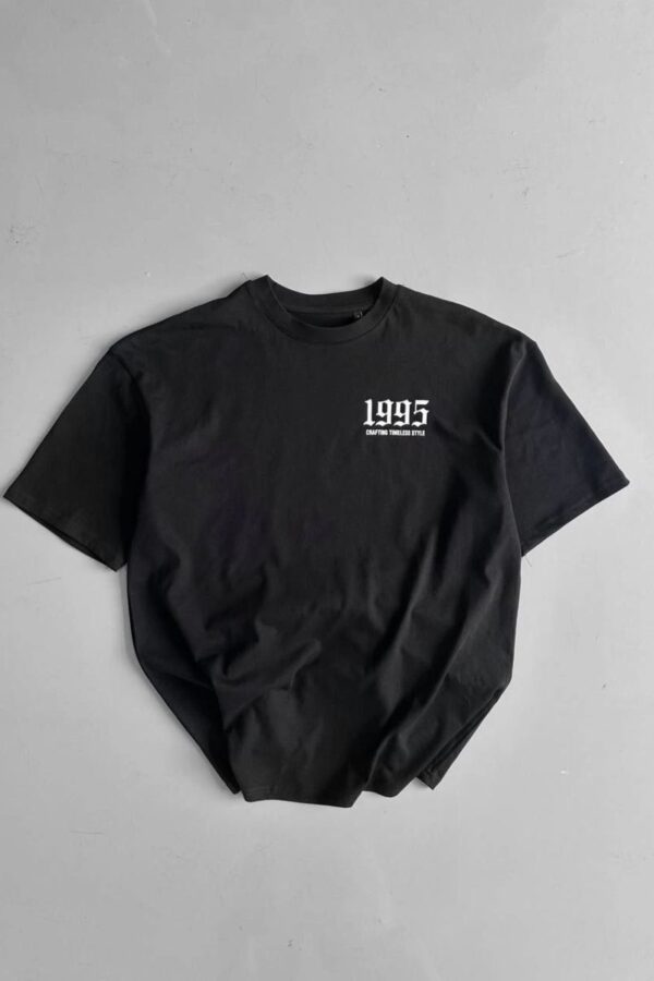 Erkek Baskılı T-Shirt Kısa Kol Bisiklet Yaka Regular Fit Yazlık Tişört - Siyah