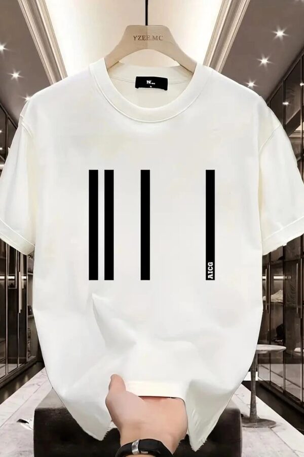 Kadın Kısa Kol Yazlık Tişört Bisiklet Yaka Baskılı Oversize T-Shirt - Beyaz
