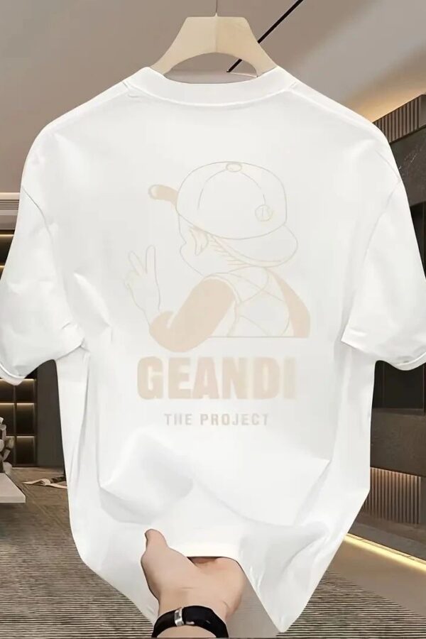 Kadın T-Shirt "GANDHI The Project" Baskılı Kısa Kollu tişört - Beyaz