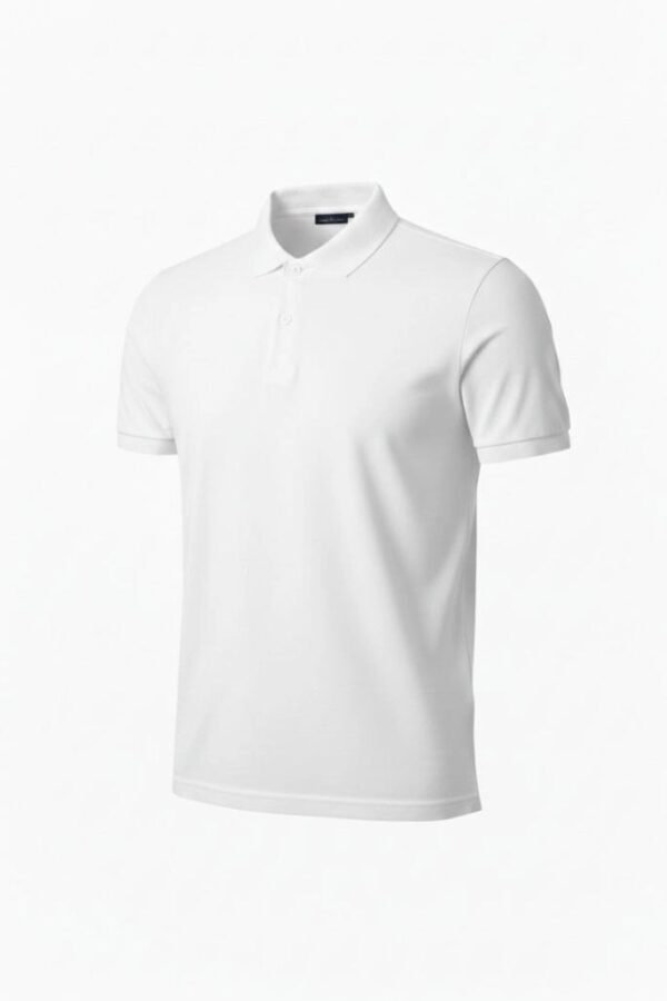 Erkek Polo Yaka Düğmeli Pike Kumaş Tişört Regular Fit Kısa Kol T-Shirt - Beyaz