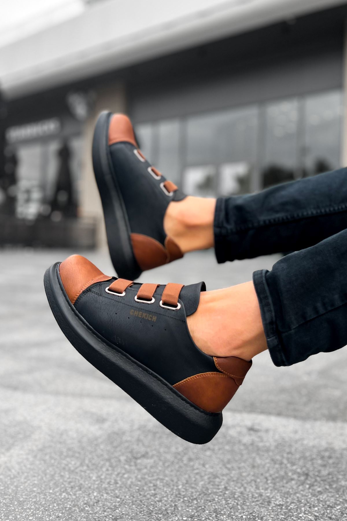 CH253 - CST Mirror Non Man Sneakers SIYAH/TABA - Görsel 2