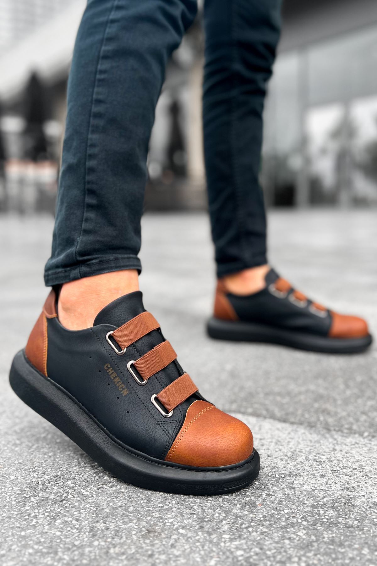 CH253 - CST Mirror Non Man Sneakers SIYAH/TABA - Görsel 4