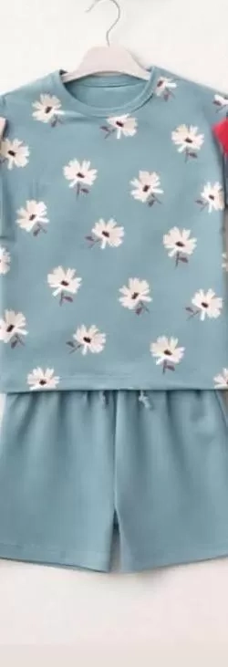 2/4 Yaş Papatya Baskılı Bebek Takımı
