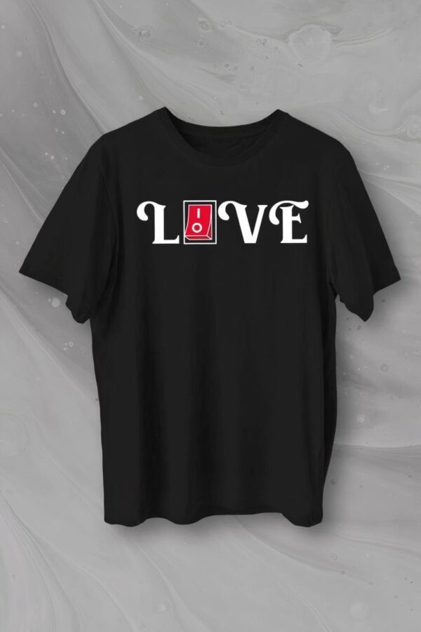 14 Şubat Sevgililer Günü Love Baskılı Oversize Bisiklet Yaka T-shirt - Siyah