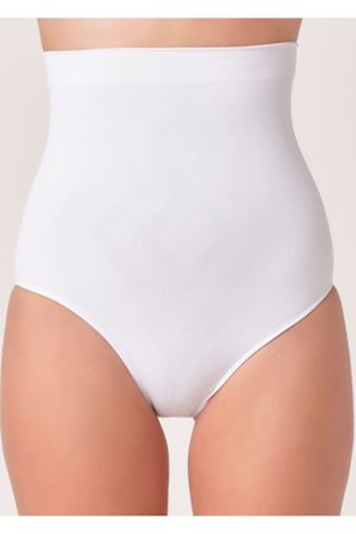 Beyaz Kadın Dikişsiz Slip Korse - Görsel 2