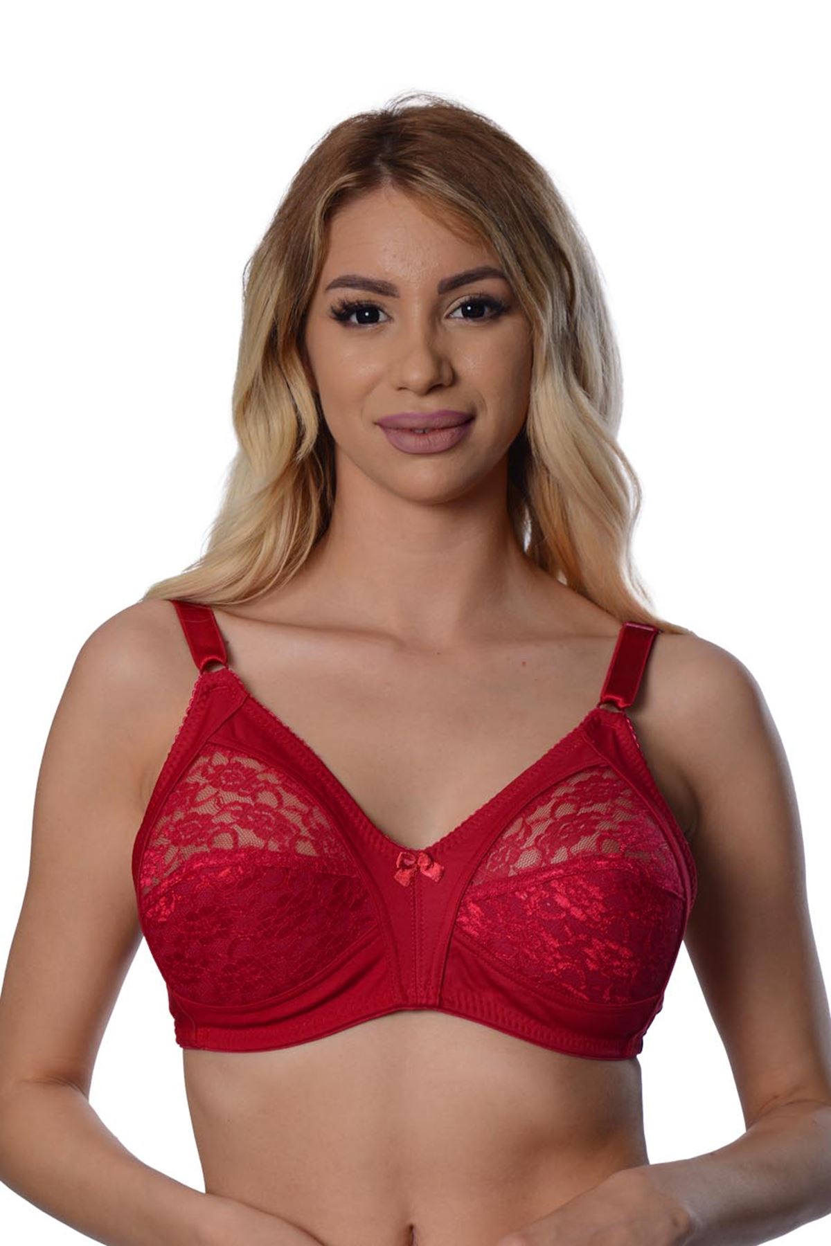 Bordo Dantelli Toparlayıcı Sütyen - Görsel 5