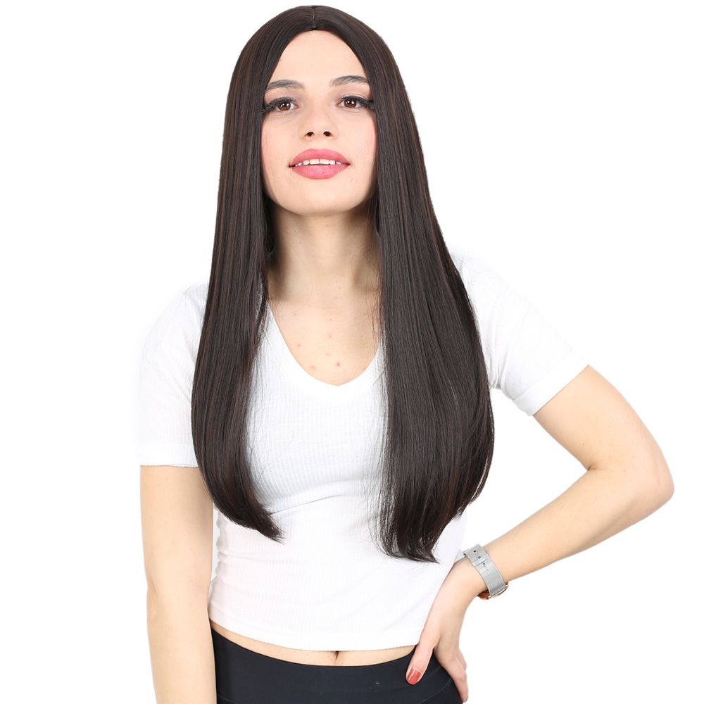 Fiber Sen Uzun Düz Peruk / rengi