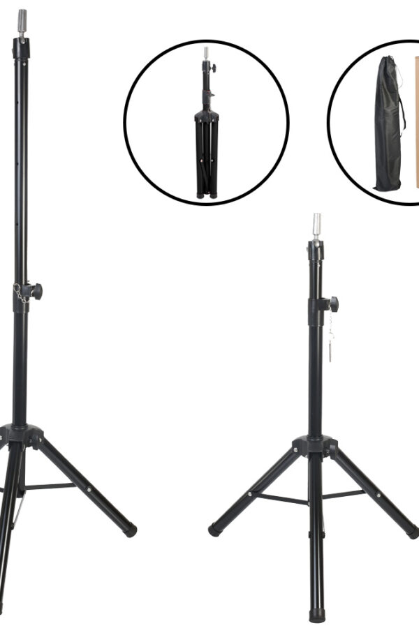 Kuaför Eğitim Mankeni İçin Metal Tripod / Siyah + Taşıma Çantası