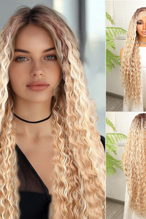Afro Daa Rus Kumralı Balköpüğü Ombreli Platin Işıltılı Fiber Sen Tül Peruk