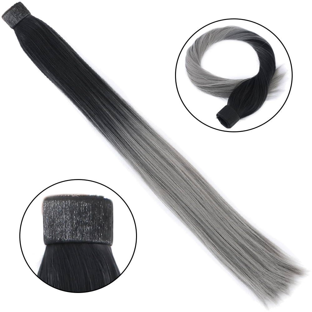 Fiber Sen Sihirli At Kuyruğu / Siyah / Gri Ombreli - Görsel 2