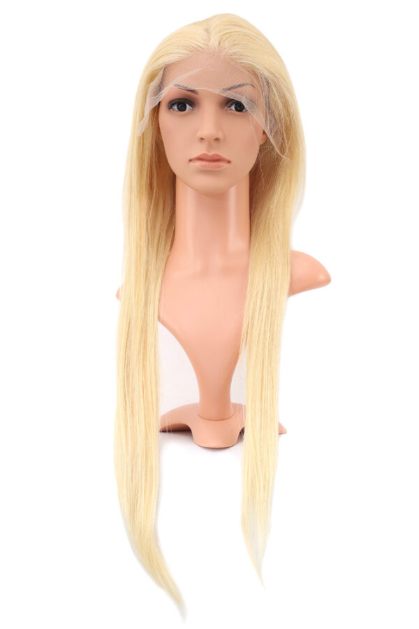 Gerçek Front Lace Düz Platin Tül Peruk / 75/80cm