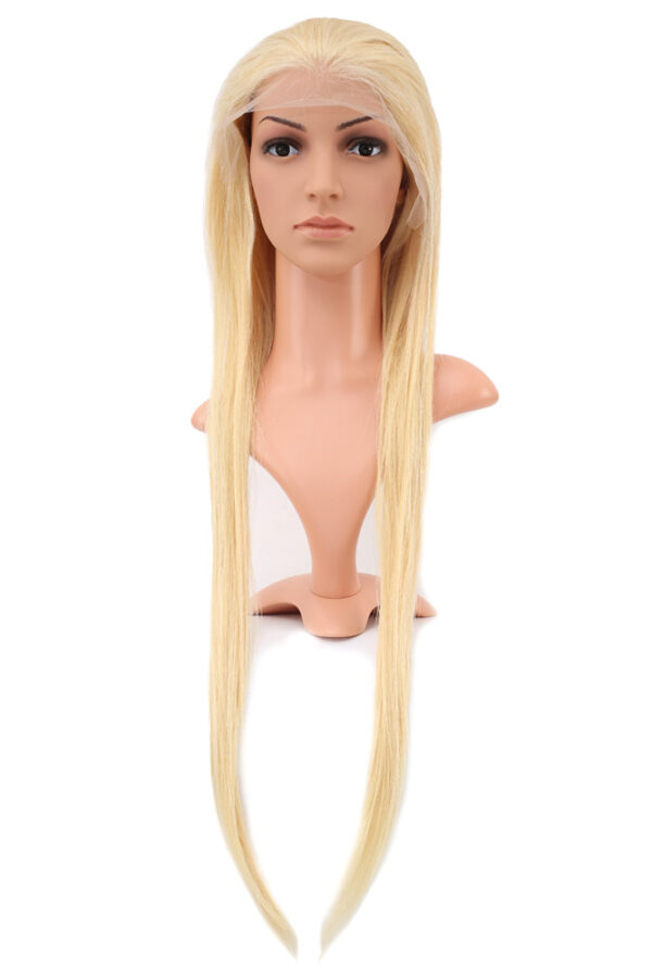Gerçek Front Lace Düz Platin Tül Peruk / 85/90cm