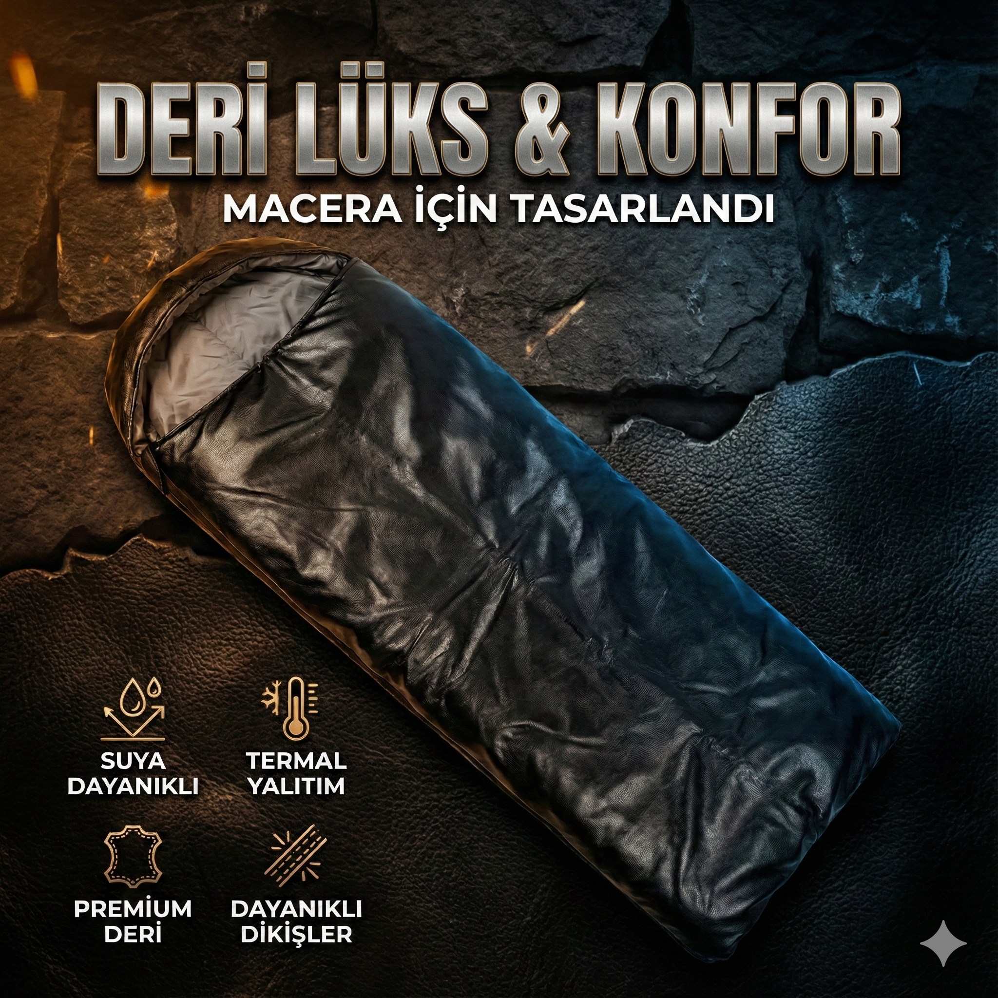 -10 derece Su Geçirmez Kamp Gezi Uyku Tulumu (210X70 cm) - Görsel 4