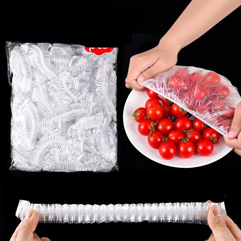 100 Adet Lastikli Tazeliği Koruyan Tencere ve Tabak Bonesi Esnek Strech Kapak - Görsel 5