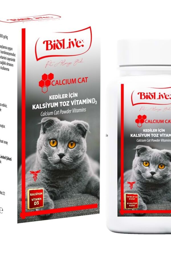 Biolive Kediler İçin Kalsiyum Toz min 100gr