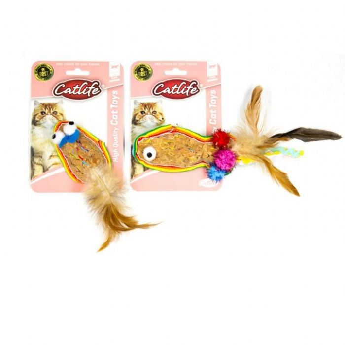 Catlife Meşe Mantarı Kedi Oyuncağı Renkli Püsküllü - Görsel 2