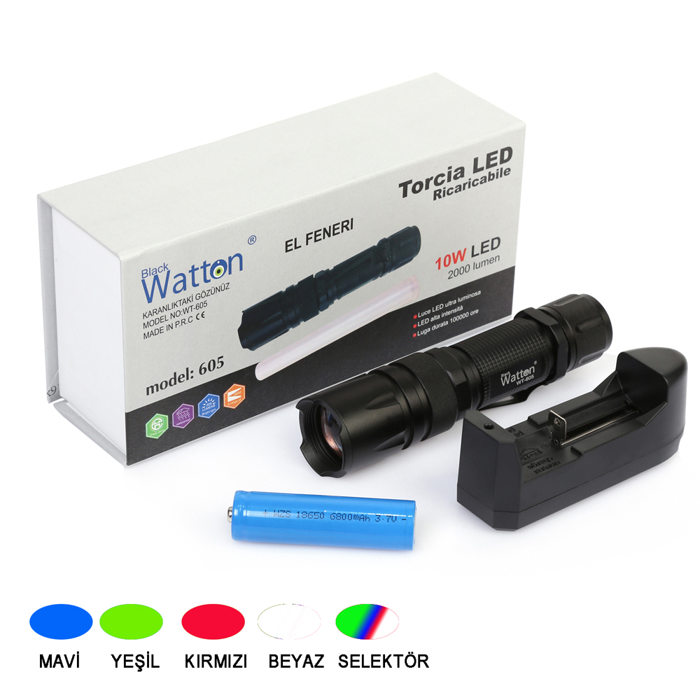 10W 2000 Lümen 4 Renk Güçlü Wt-605
