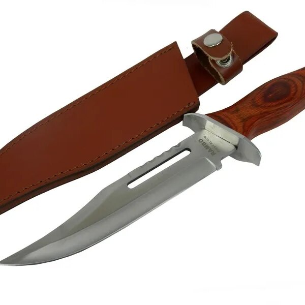 111 Rambo Bıçağı 32 cm - Ahşap Metal Saplı, Perçinli