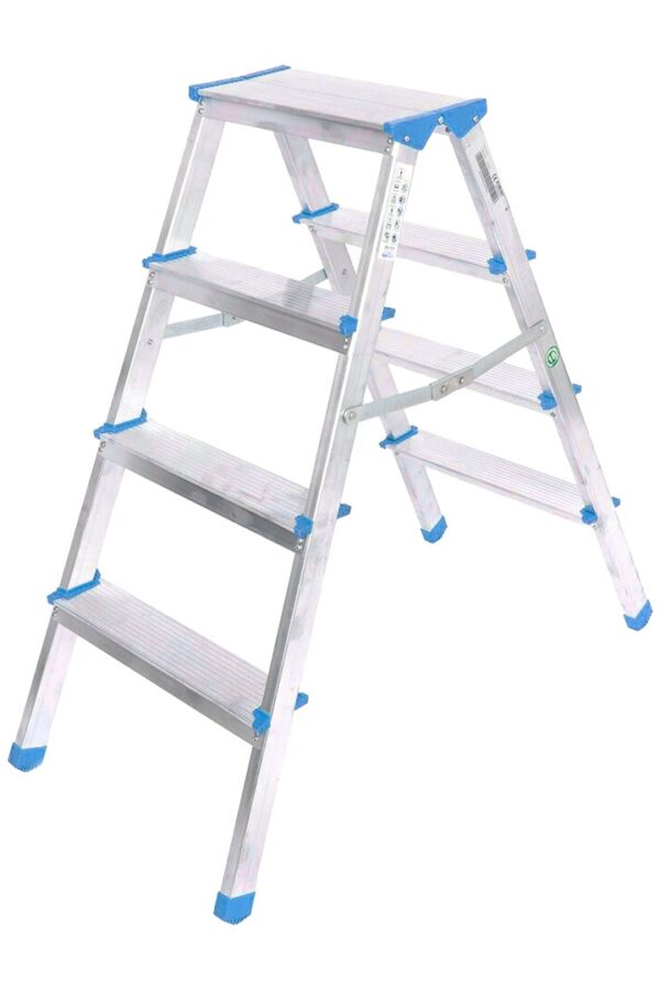 ÇİFT BASAMAKLI ALÜMİNYUM METAL MERDİVEN YÜKSEKLİK 92CM BAŞ GENİŞLİK 8CM