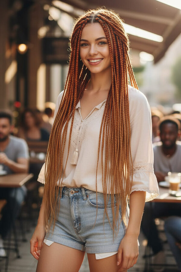 Afrika Örgüsü Ve Rasta İçin Sen Ombreli  / Bakır / Karamel