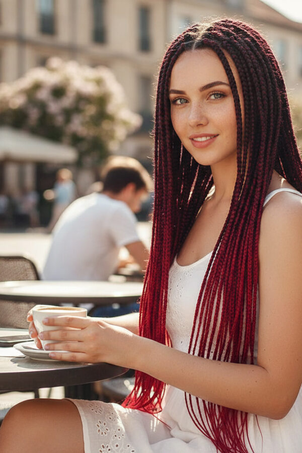 Afrika Örgüsü Ve Rasta İçin Sen Ombreli  / Siyah / Kızıl