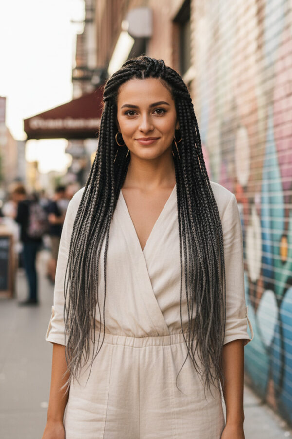 Afrika Örgüsü Ve Rasta İçin Sen Ombreli  / Siyah / Koyu Gri