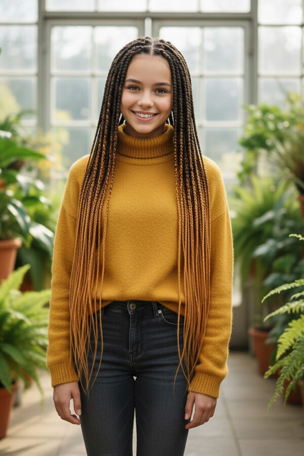 Afrika Örgüsü Ve Rasta İçin Sen Ombreli  / Siyah / Hardal Sarı