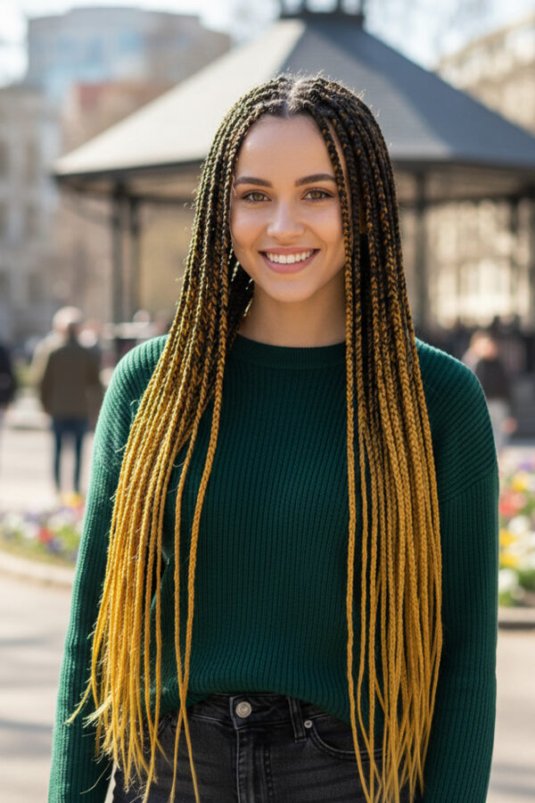 Afrika Örgüsü Ve Rasta İçin Sen Ombreli  / Siyah / Gold Sarı