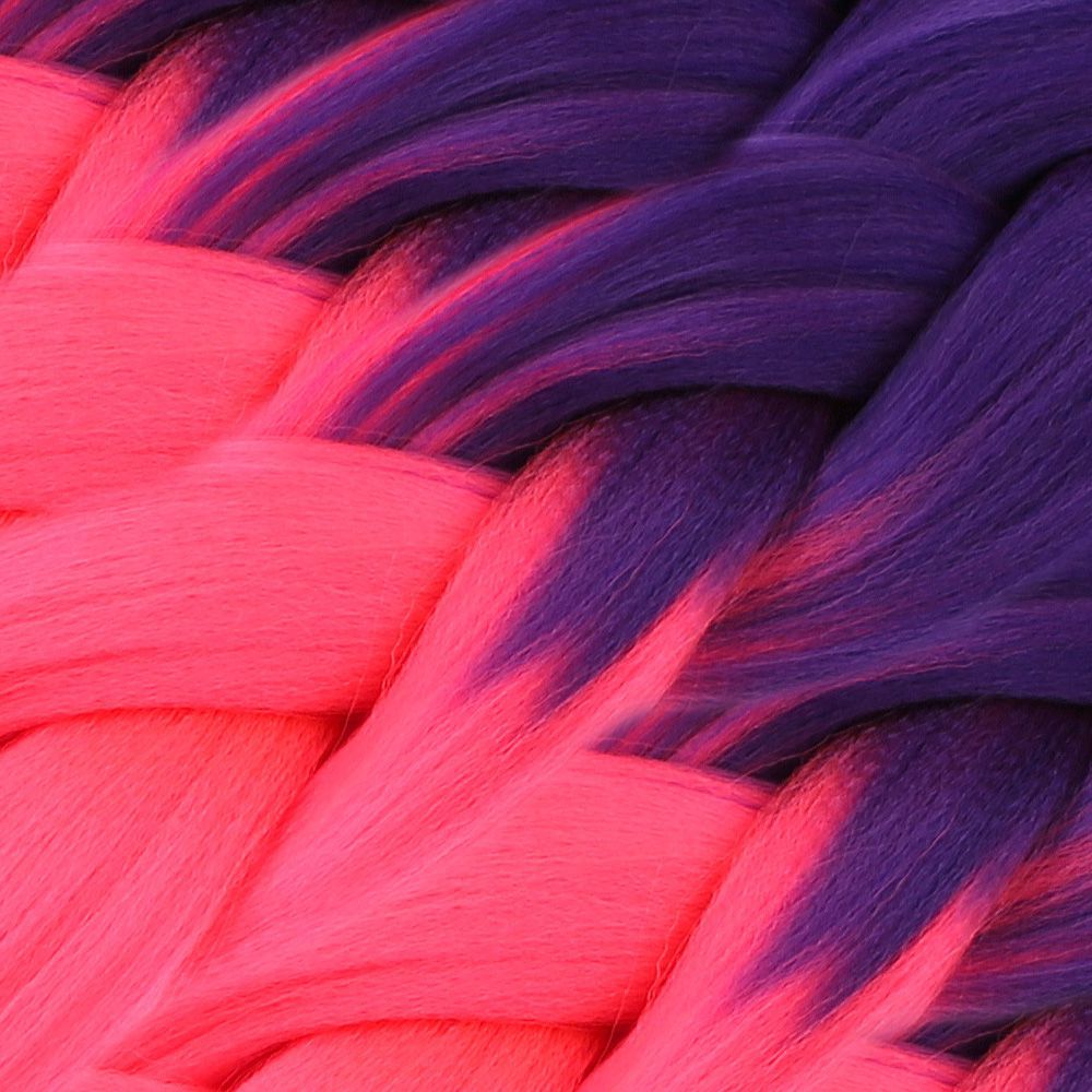 Afrika Örgüsü Ve Rasta İçin Sen Ombreli / Mor / Neon Pembe - Görsel 3