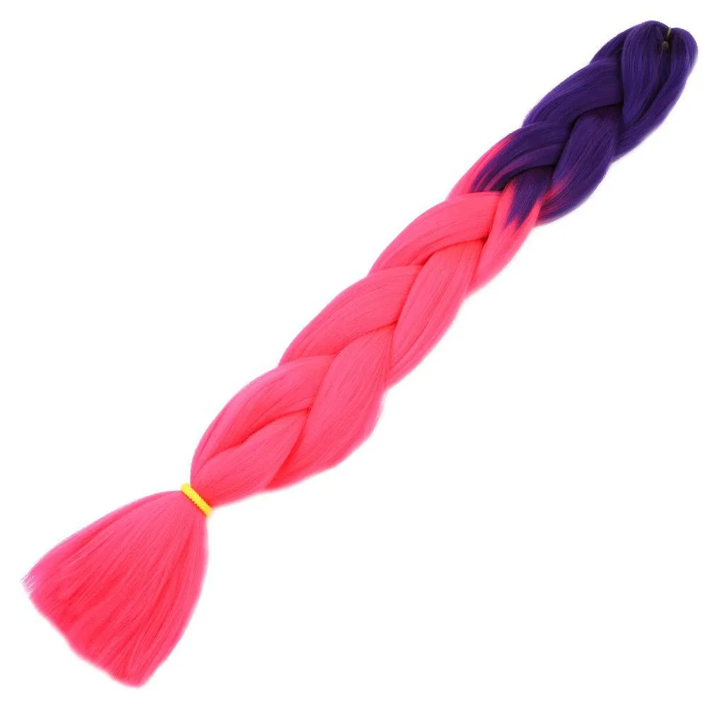 Afrika Örgüsü Ve Rasta İçin Sen Ombreli / Mor / Neon Pembe - Görsel 2