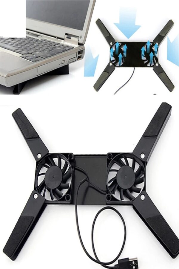 2 Fanlı Notebook Soğutucu Portatif Katlanabilir Laptop Soğutucu Fan Usbli St Biisayar Fanı