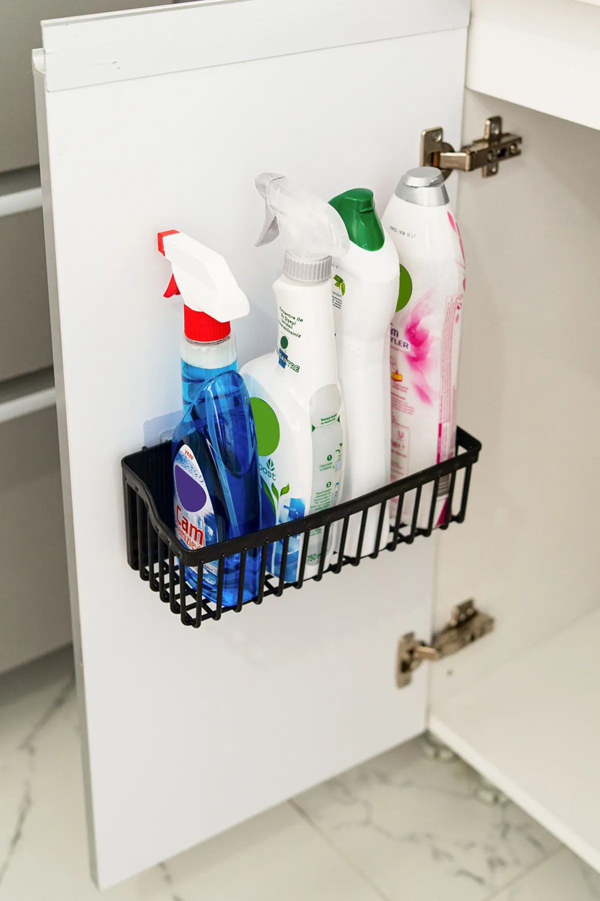 2 Li Plastik Yapışkanlı Askılı - Banyo Rafı Düzenleyici Duş Şampuanlık - Görsel 3
