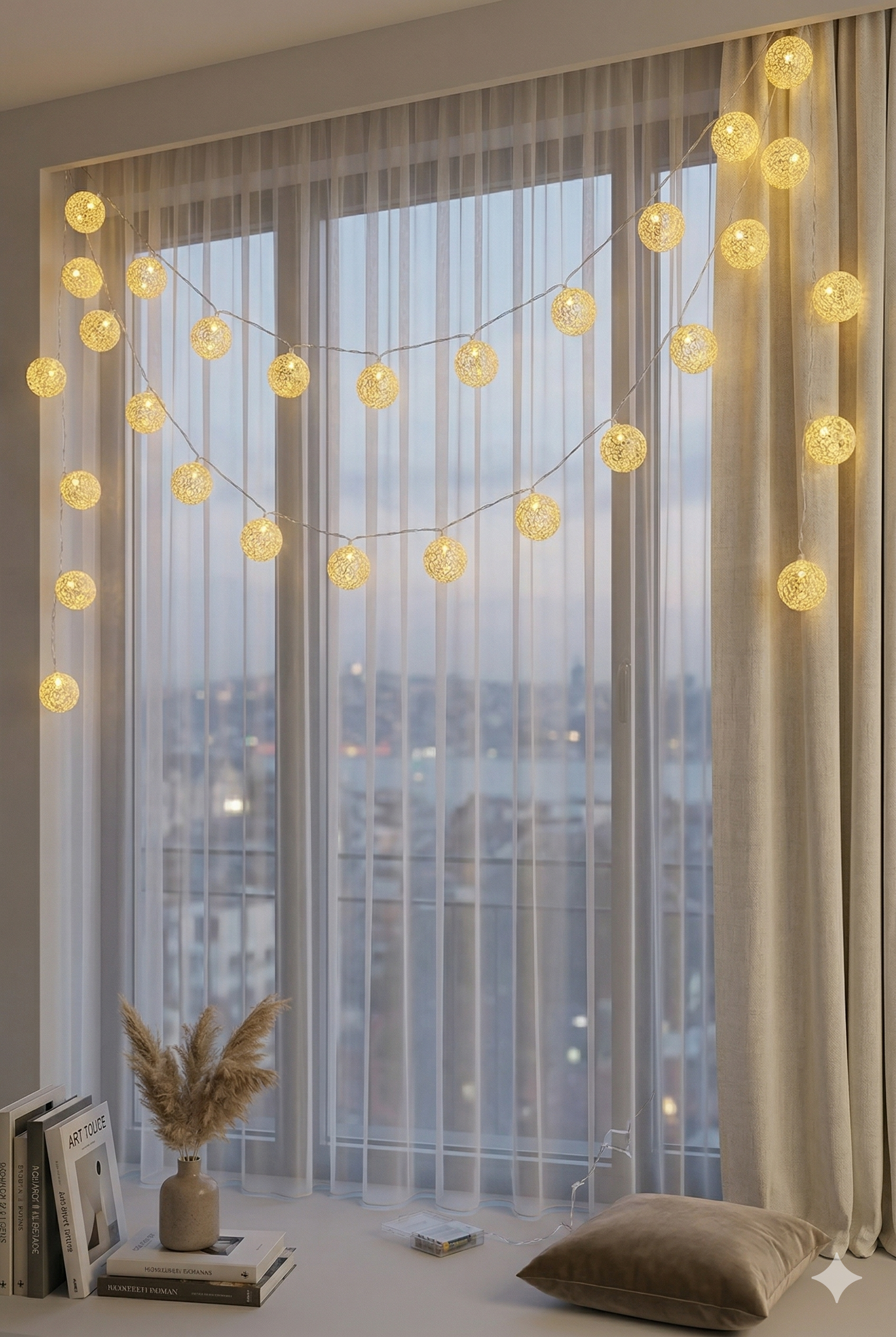 2 Metre 10’lu Top LED Işık - Pilli Gün Işığı Dekoratif Aydınlatma - Görsel 4