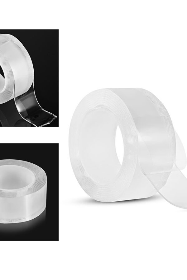 2 metre x 3 cm Şeffaf Güçlü Nano Çift Taraflı  Jel Yapıştırıcı Bant