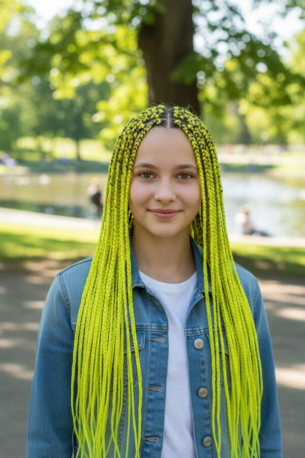 Afrika Örgüsü Ve Rasta İçin Sen  / Neon Sarı