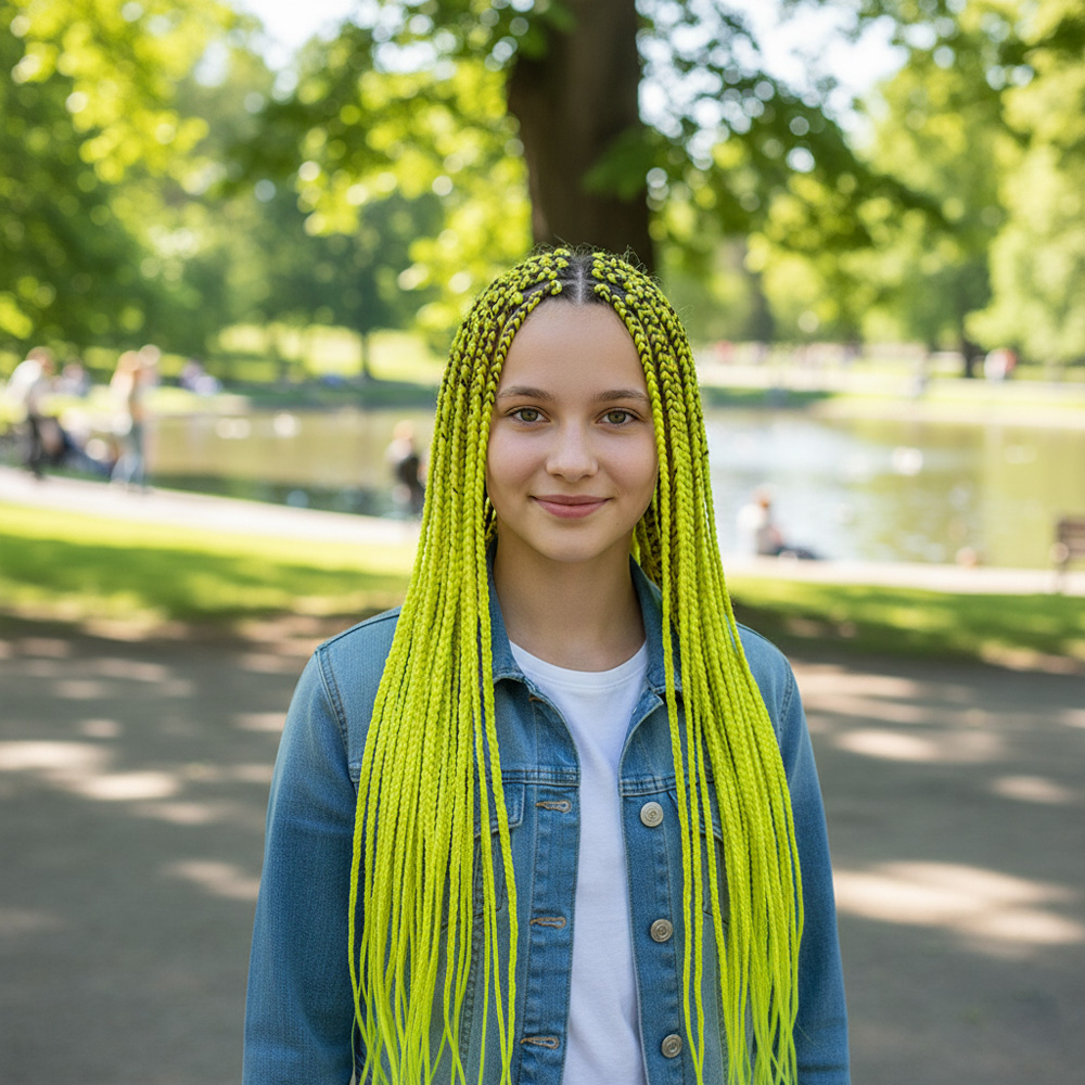Afrika Örgüsü Ve Rasta İçin Sen / Neon Sarı