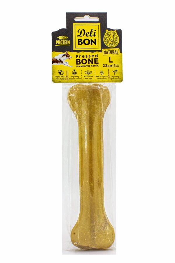 Deri Köpek Çiğneti Pres Kemik 1x22cm Natural