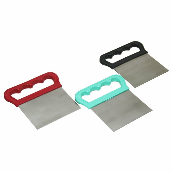 2li Set Hamur Şekillendirici Eğik Pasta Spatulası ve Metal Hamur Kesici Kazıyıcı Spatula - Görsel 5