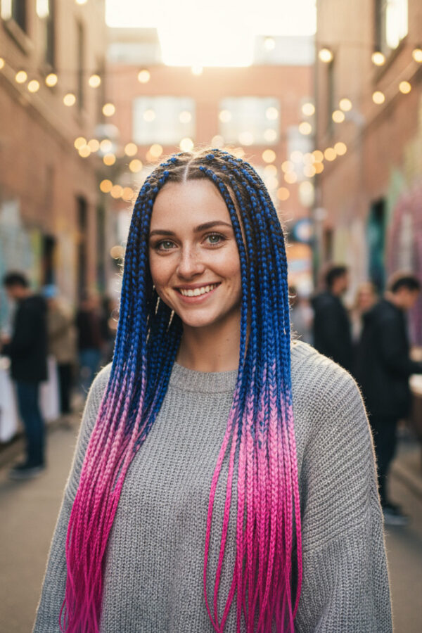 Afrika Örgüsü Ve Rasta İçin Sen Ombreli  / Mi / Açık Pembe / Lila