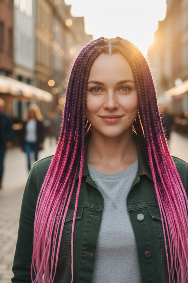 Afrika Örgüsü Ve Rasta İçin Sen Ombreli  / Koyu Pembe / Pembe / Açık Pembe