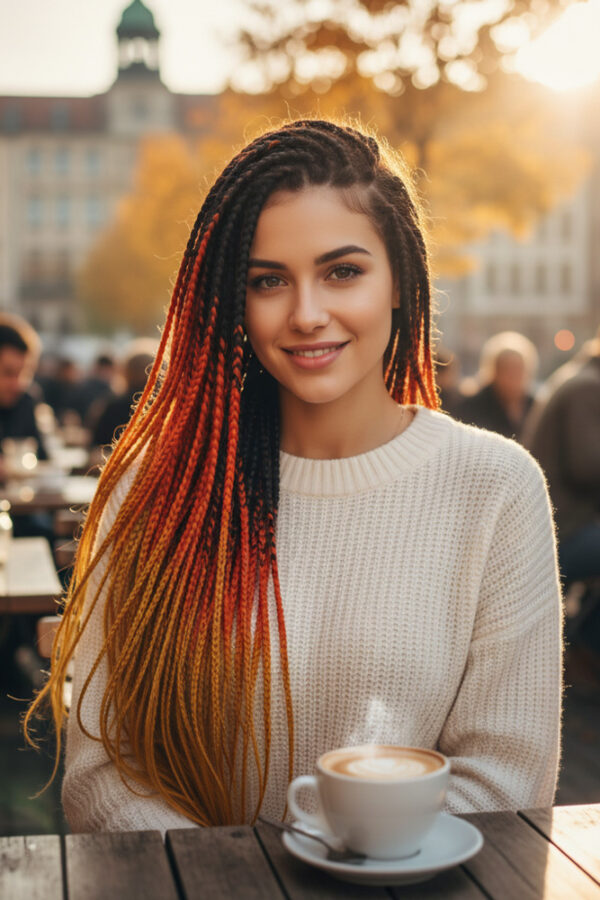 Afrika Örgüsü Ve Rasta İçin Sen Ombreli  / Siyah / Bakır / Karamel