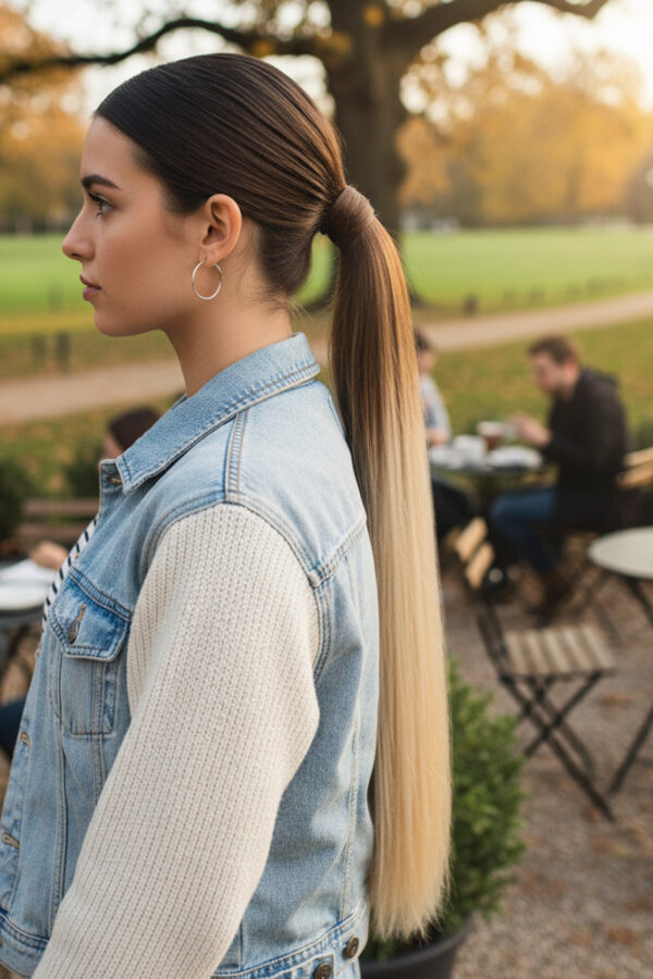 Fiber Sen Sihirli At Kuyruğu / Açık Kumral / Platin Ombreli