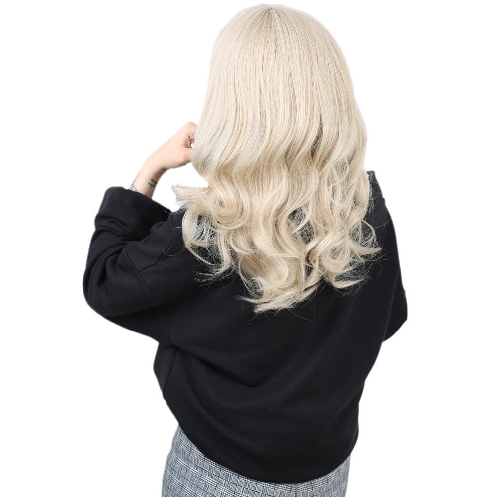 Daalı Perçemli Orta Boy Fiber Sen Peruk / Balköpüğü / Platin Röfleli - Görsel 3