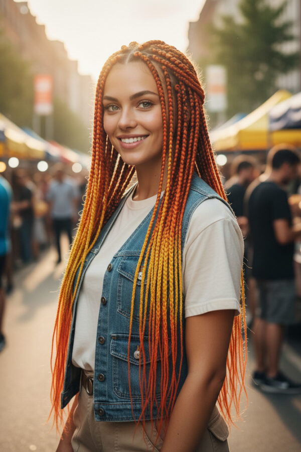 Afrika Örgüsü Ve Rasta İçin Sen Ombreli  / Tcu / Sarı / Hardal Sarısı
